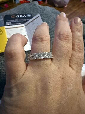 Silver Crystal Pave Eternity Band - Clear/Silver